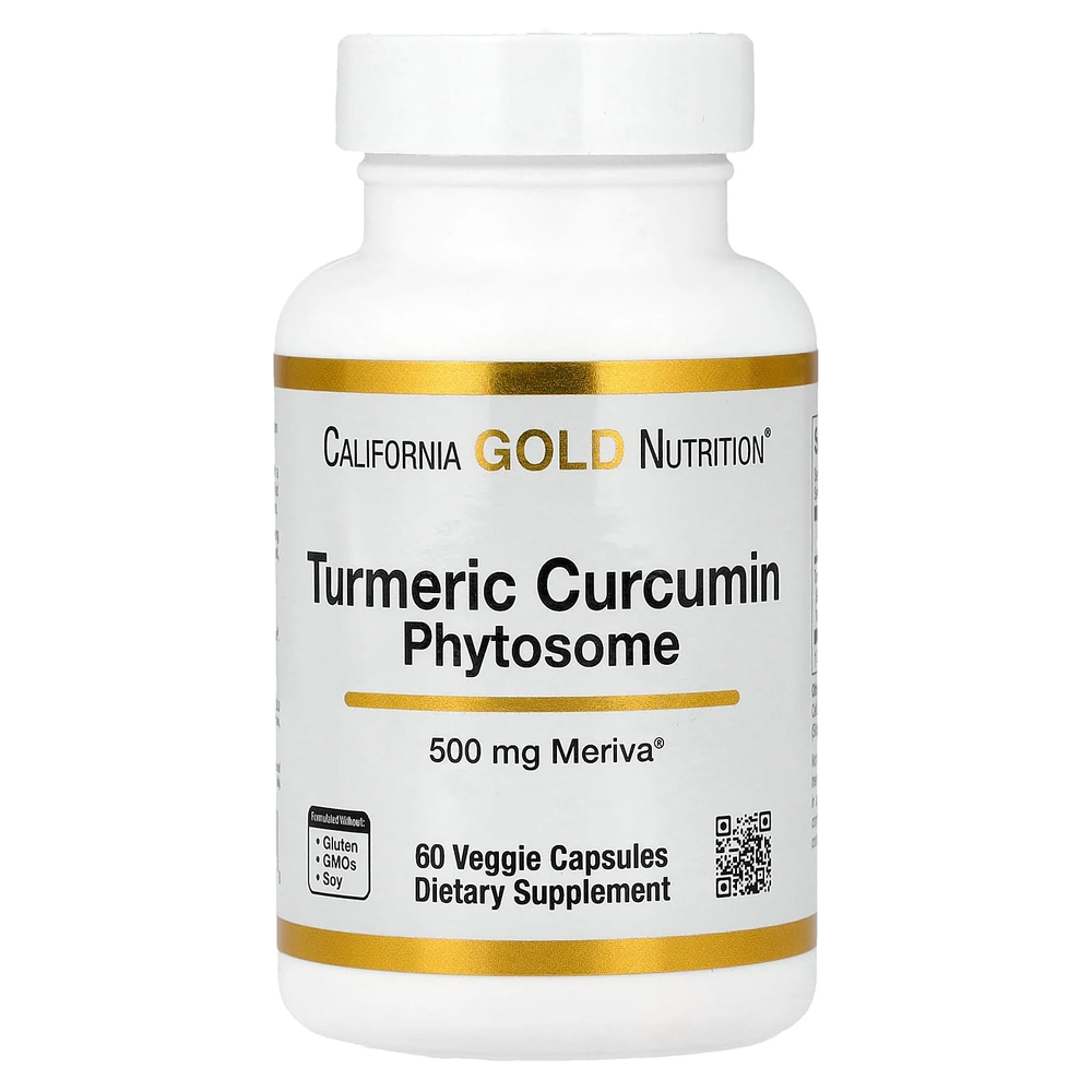California Gold Nutrition, Turmeric Curcumin Phytosome Meriva®, фитосомы куркумина из куркумы, 500 мг, 60 растительных капсул