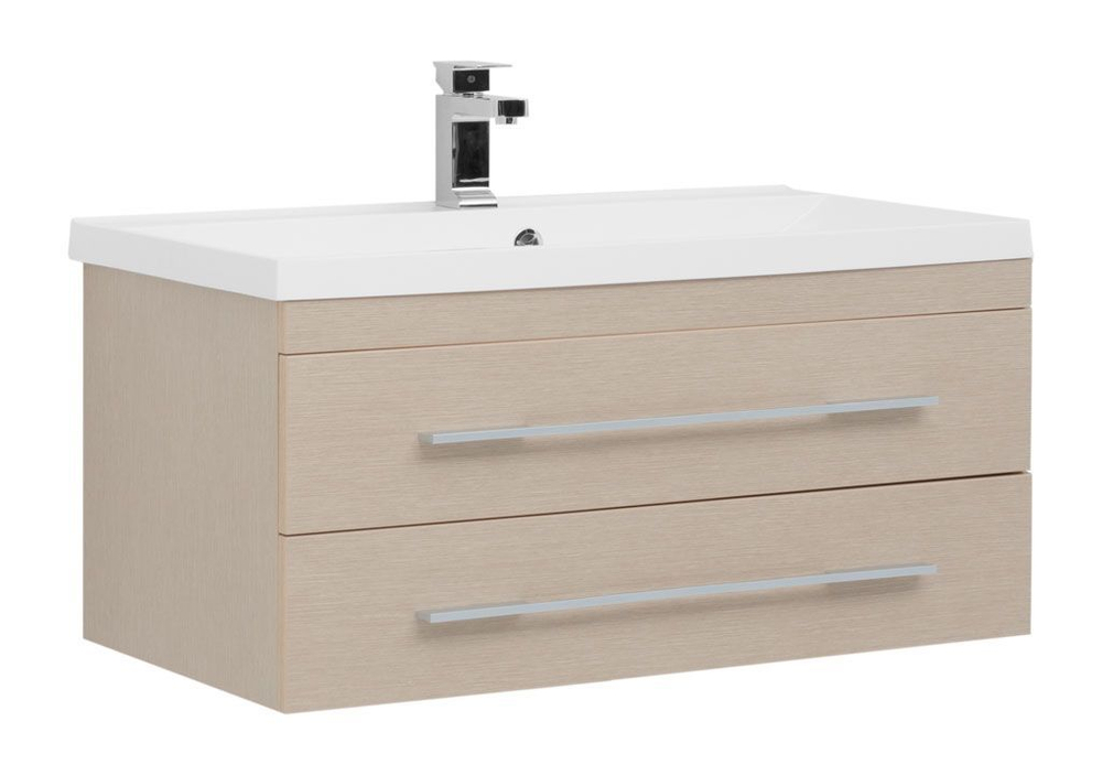 Тумба с раковиной Aquanet Нота NEW 90 светлый дуб
