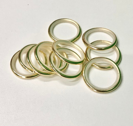 Кольцо Прима d20 мм с пластиковой втулкой и крючком, цвет золото