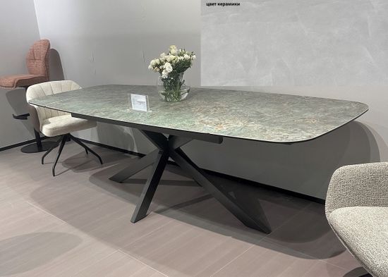 Стол ALVIS 180 TL-319, испанская керамика / темно-серый каркас