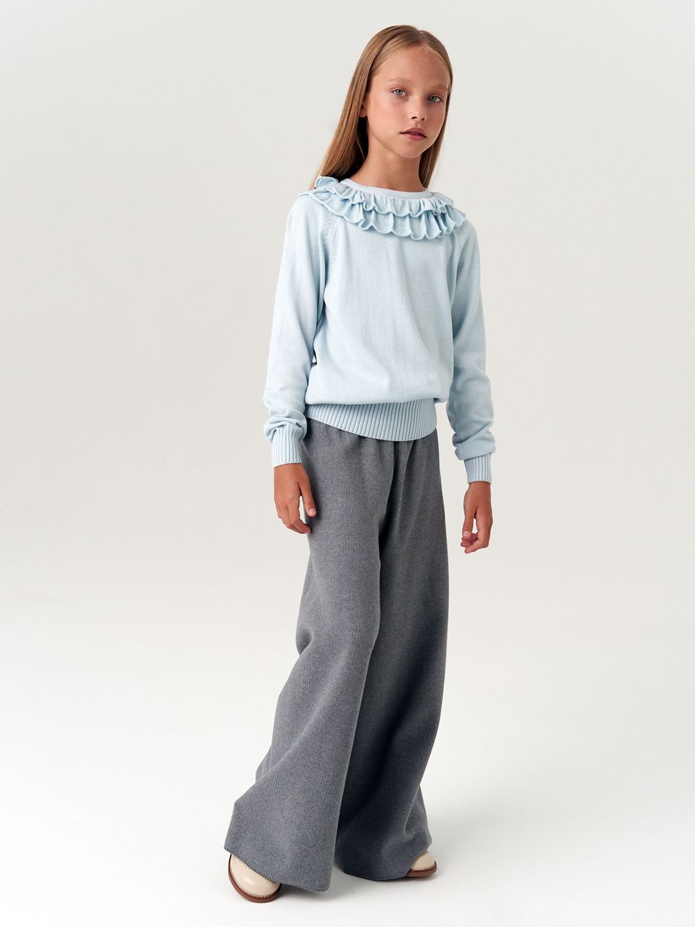 Джемпер школьный для девочки AT997  голубой