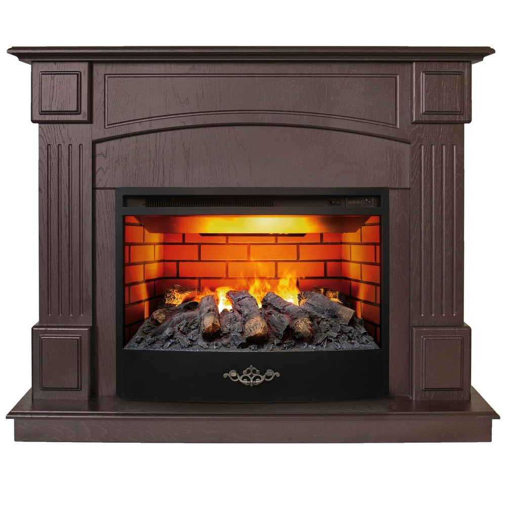 Электрокамин RealFlame Carolina 24/25,5 DN темный орех с очагом 3D Firestar 25,5