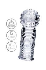 Прозрачная рельефная насадка на палец Ricol - 8 см. (Цвет: прозрачный)