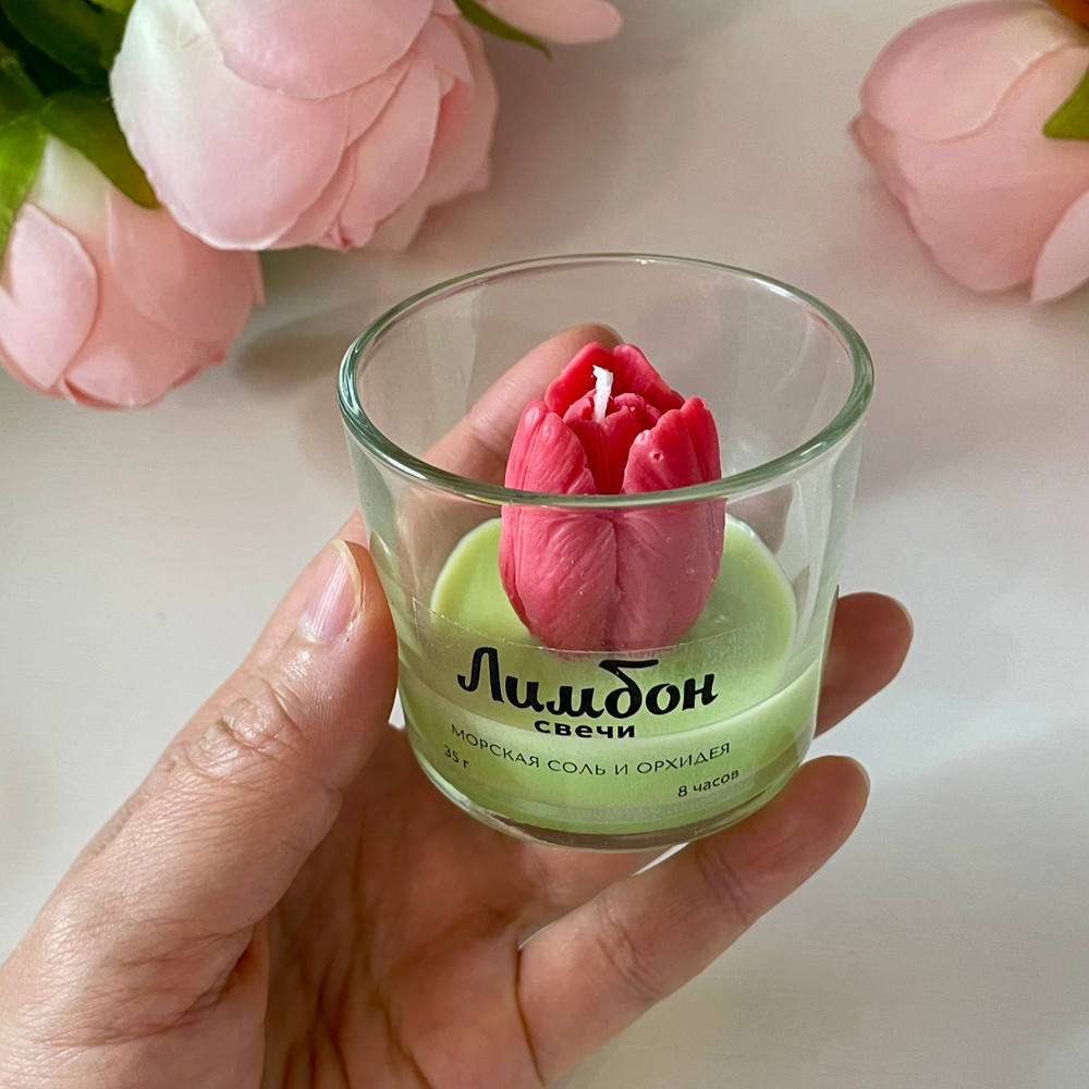 Ароматическая свеча "Красный тюльпан", 35 г