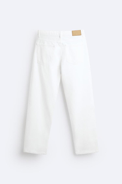 ZARA ДЖИНСЫ STRAIGHT-LEG, ЖЕЛТОВАТО-БЕЛЫЙ