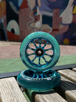 Набор колес (2 шт) Fahrenheit 110*24 mm 10-Spoked, голубой/прозрачный голубой