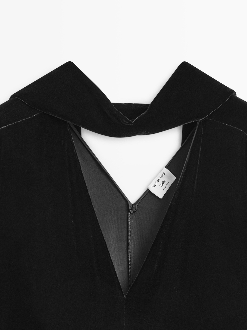 Massimo Dutti Длинное бархатное платье - STUDIO, черный