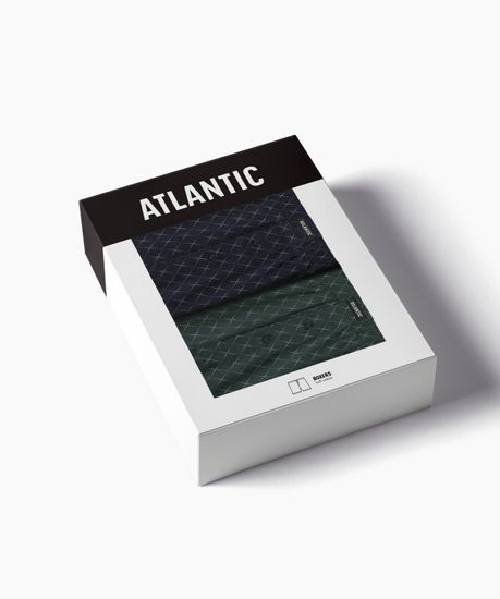 Трусы (2 шт) мужские семейные Atlantic 2MBX-077, хлопок, темно-синий + зеленый