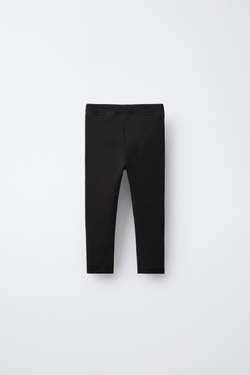ZARA НАБОР ИЗ ДВУХ ЛЕГИНСОВ С ПРИНТОМ И ОДНОТОННЫХ, ЧЕРНЫЙ