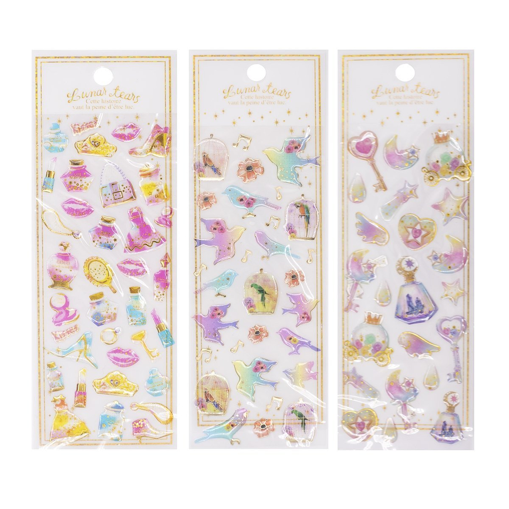 Наклейки детские Alingar, 7 см х 20 см, "Ассорти для девочек" 3D (модница, птички), ПВХ, пакет с европодвесом