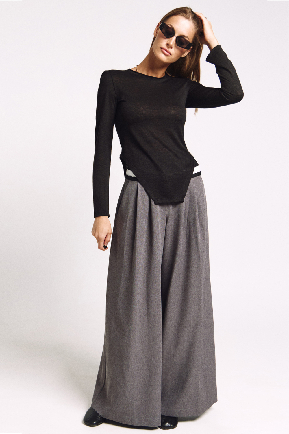 Лонгслив фигурный 1256 черный