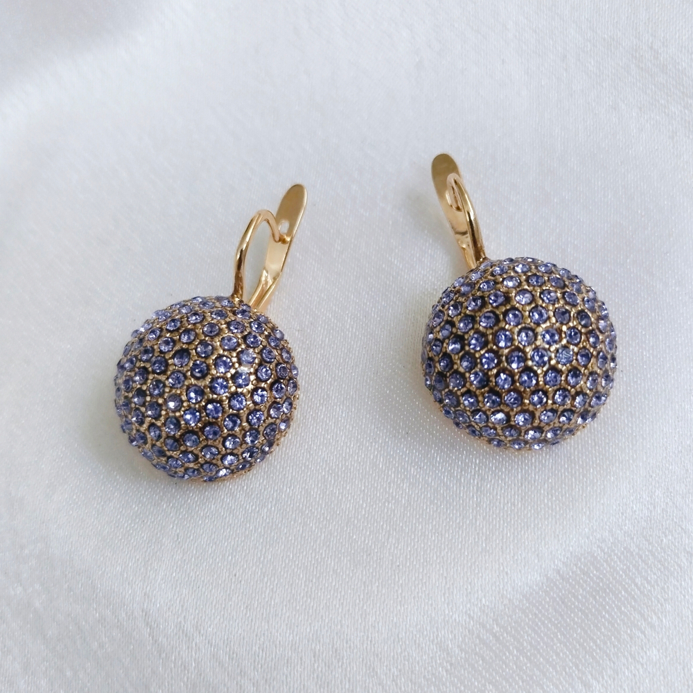 "Мириада"  серьги в золотом покрытии из коллекции "Мириада" от Jenavi  с английским замком