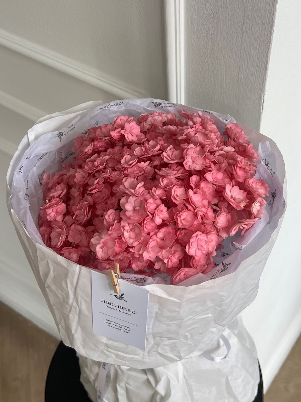 Букет из гортензии в розовом оттенке