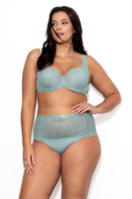 Высокие трусики Gaja с широким кружевным поясом (Размер: L) (Цвет: аквамариновый)