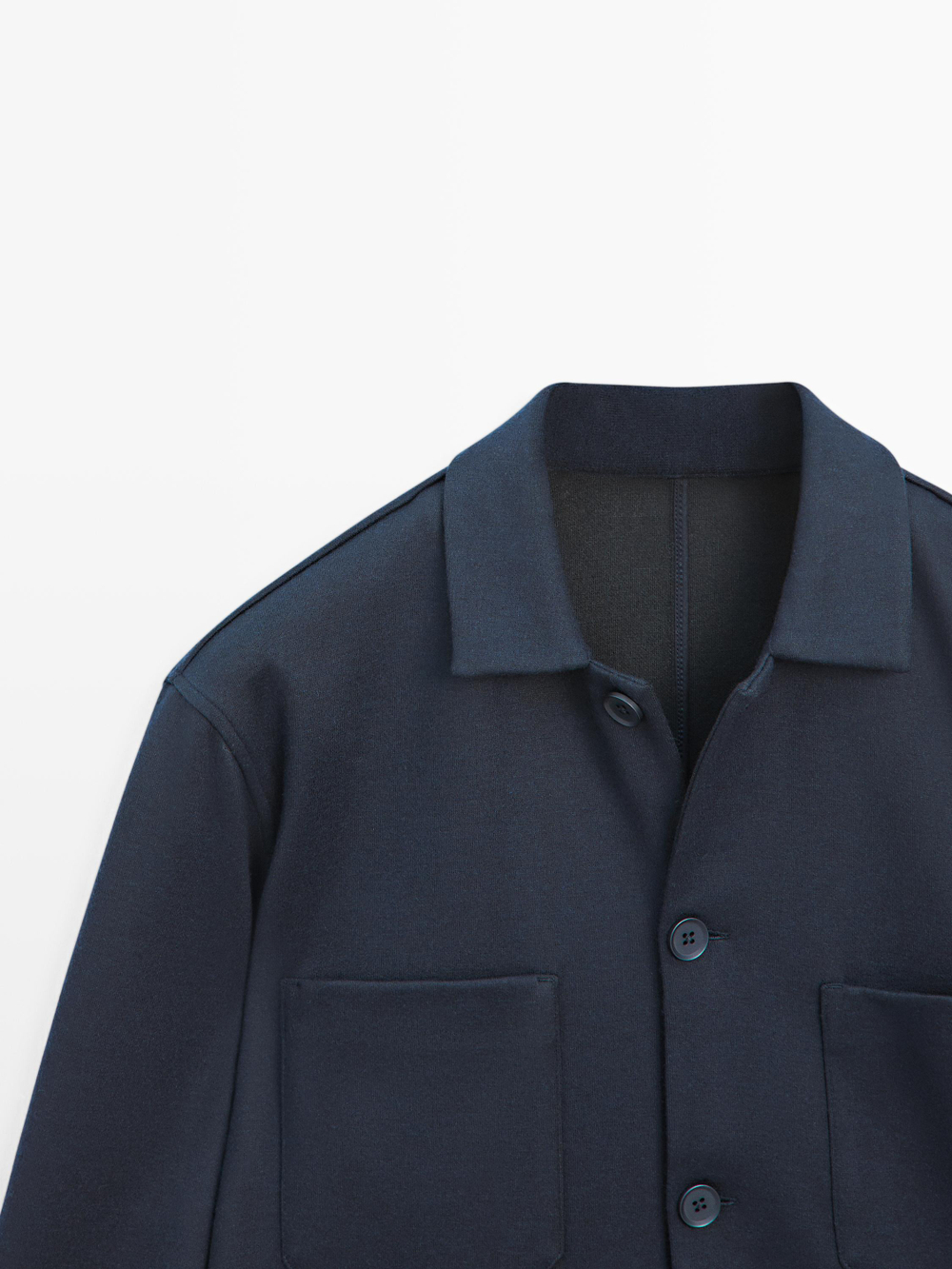 Massimo Dutti Куртка-рубашка с карманами на пуговицах, темно-синий