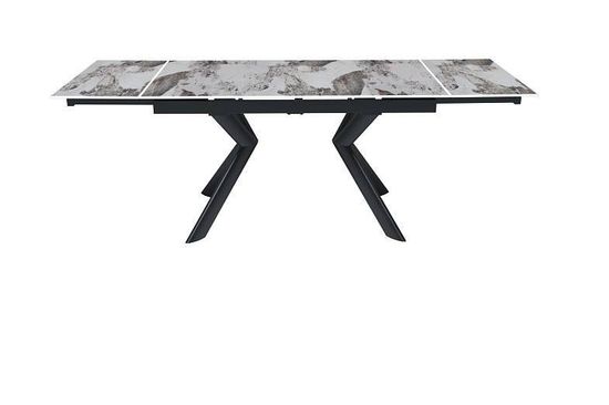 Стол "БРИДЖ" 120-180, керамика Pandora глянцевая, опоры черный муар