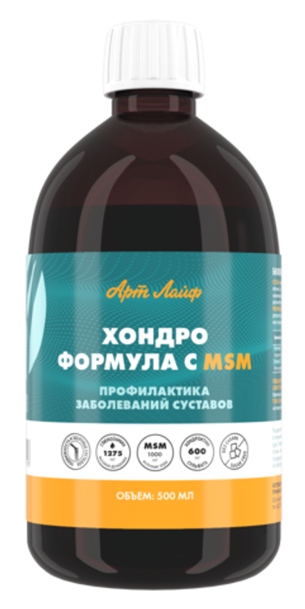 Хондро Формула с MSM, 500 мл Для укрепления суставов и снижения воспаления и боли при тяжелых физических нагрузках