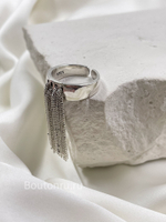 Кольцо серебристое с цепочками