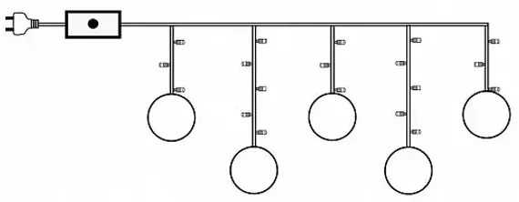 Светодиодная бахрома Шарики со светлячками 3*0,7 м., 10 теплых белых LED ламп, Winner (ww.02.4T.10L-8ball)