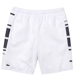 Мужские теннисные шорты Lacoste SPORT Printed Side Bands Shorts - white/navy blue