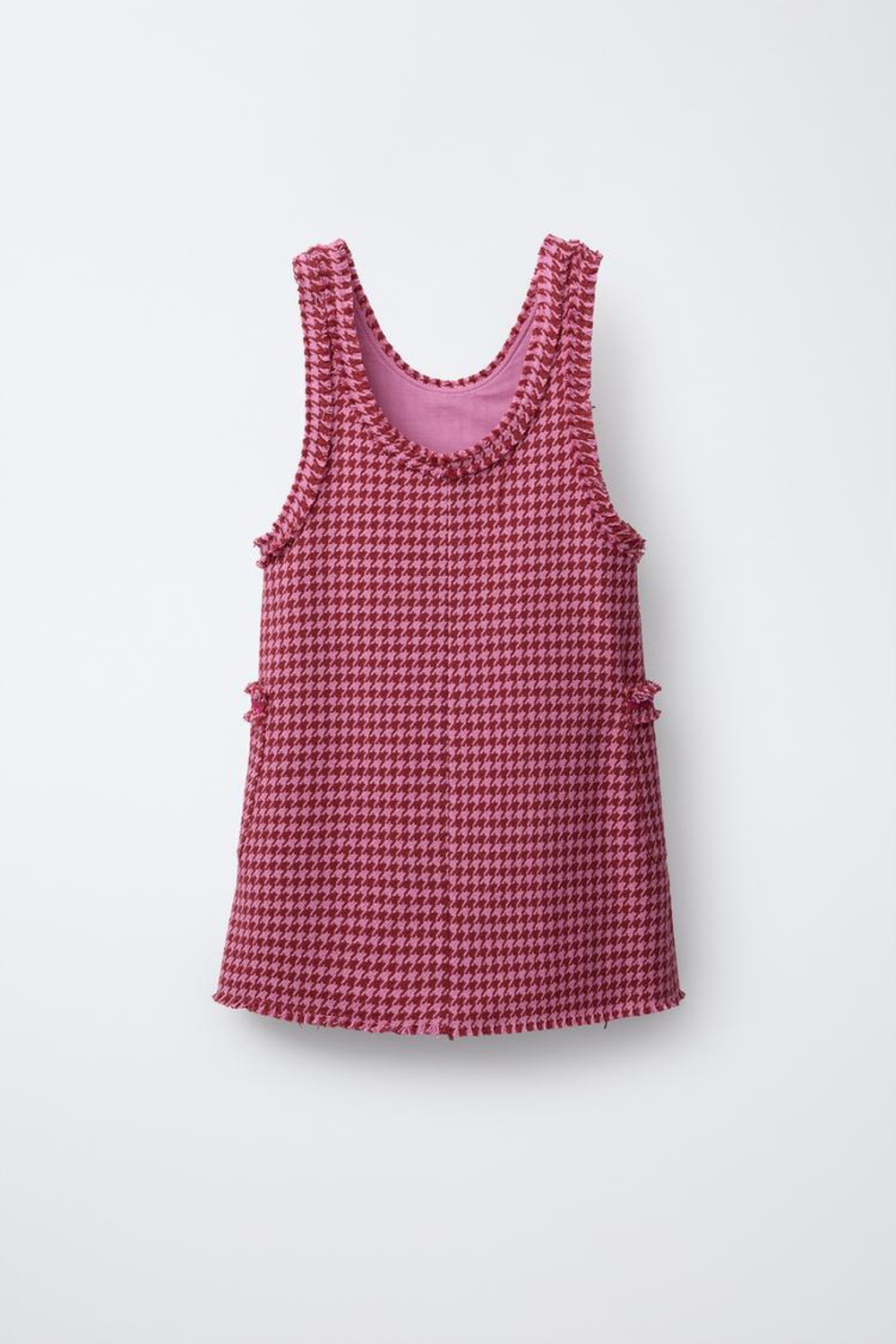 ZARA САРАФАН С РЕЛЬЕФНЫМ УЗОРОМ И БАХРОМОЙ, РОЗОВЫЙ