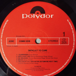 Винтажная виниловая пластинка LP Rainbow Difficult To Cure (Japan 1981г.) (No Obi), Freedom Fighter