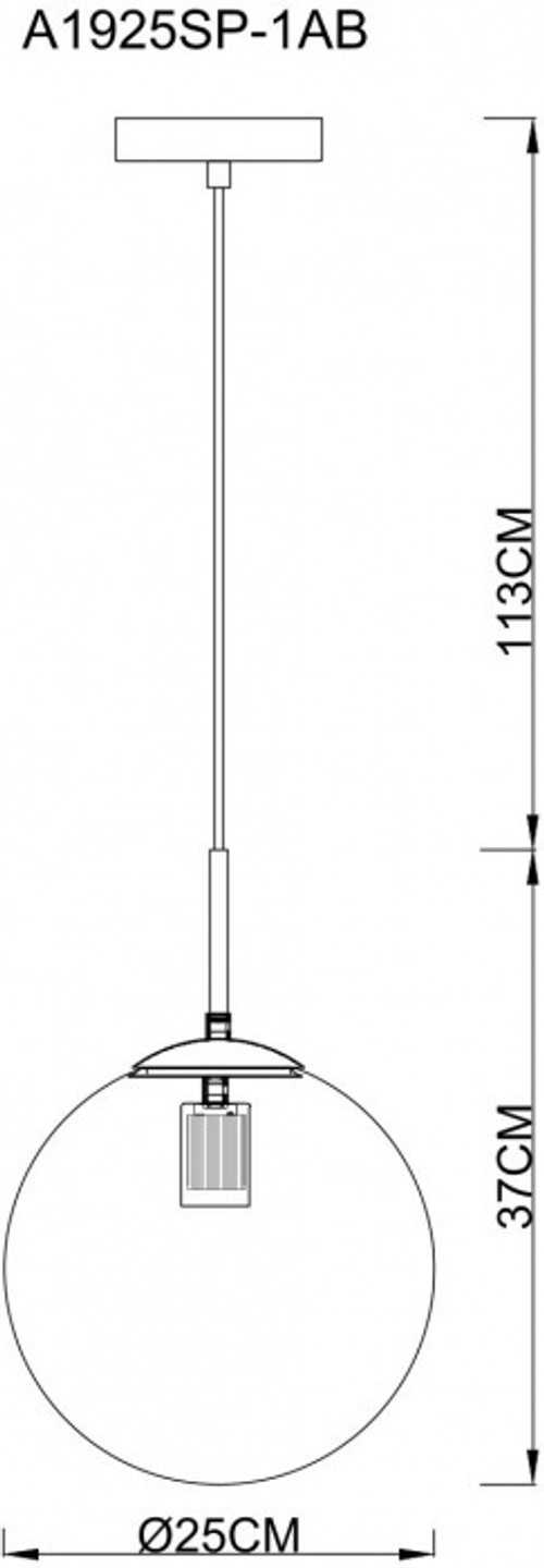 Подвесной светильник Arte Lamp VOLARE A1925SP-1AB