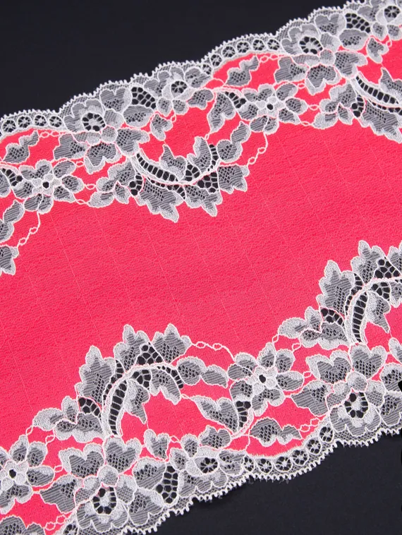 03-185 Кружево эластичное 19 см, малиново-красный