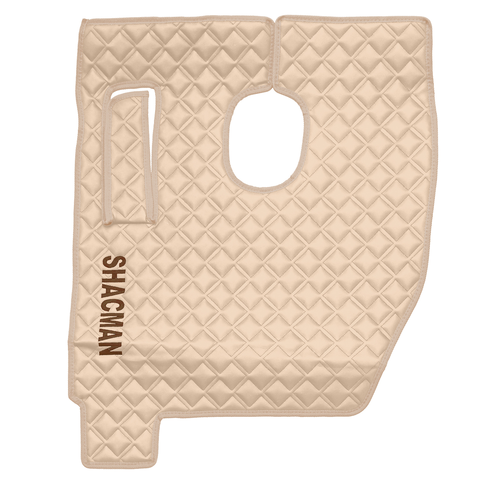 Ковры SHACMAN F3000 (экокожа, бежевый, бежевый кант, коричневая вышивка)