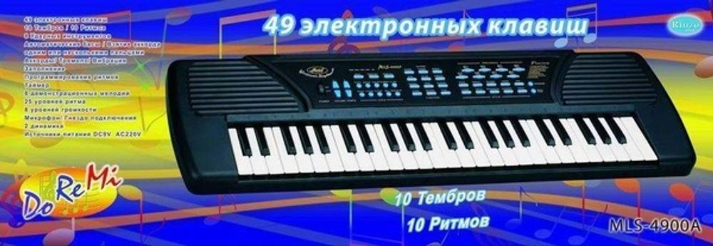 Купить Синтезатор, 49 клавиш с микрофоном 80см.