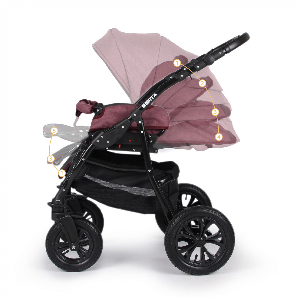 Коляска BERTA 2в1 (Alis) (Be 04 (бордовый))