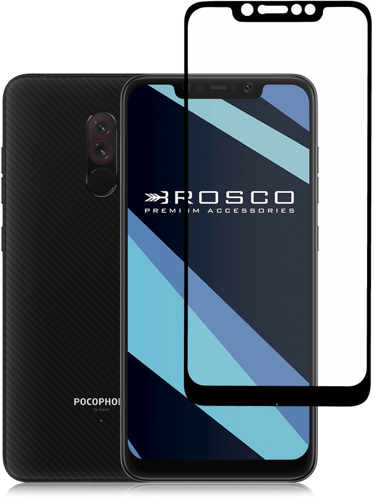 Защитное стекло ROSCO для Xiaomi Pocophone F1 оптом (арт. XM-PF1-GLASS-BLACK)