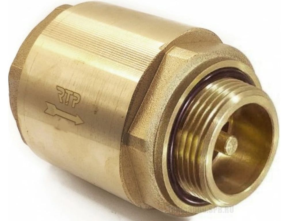 Обратный клапан с латунным стержнем, латунь, внутренняя/внутренняя резьба 1",PN40 еврослот, желтый, RTP (41123)