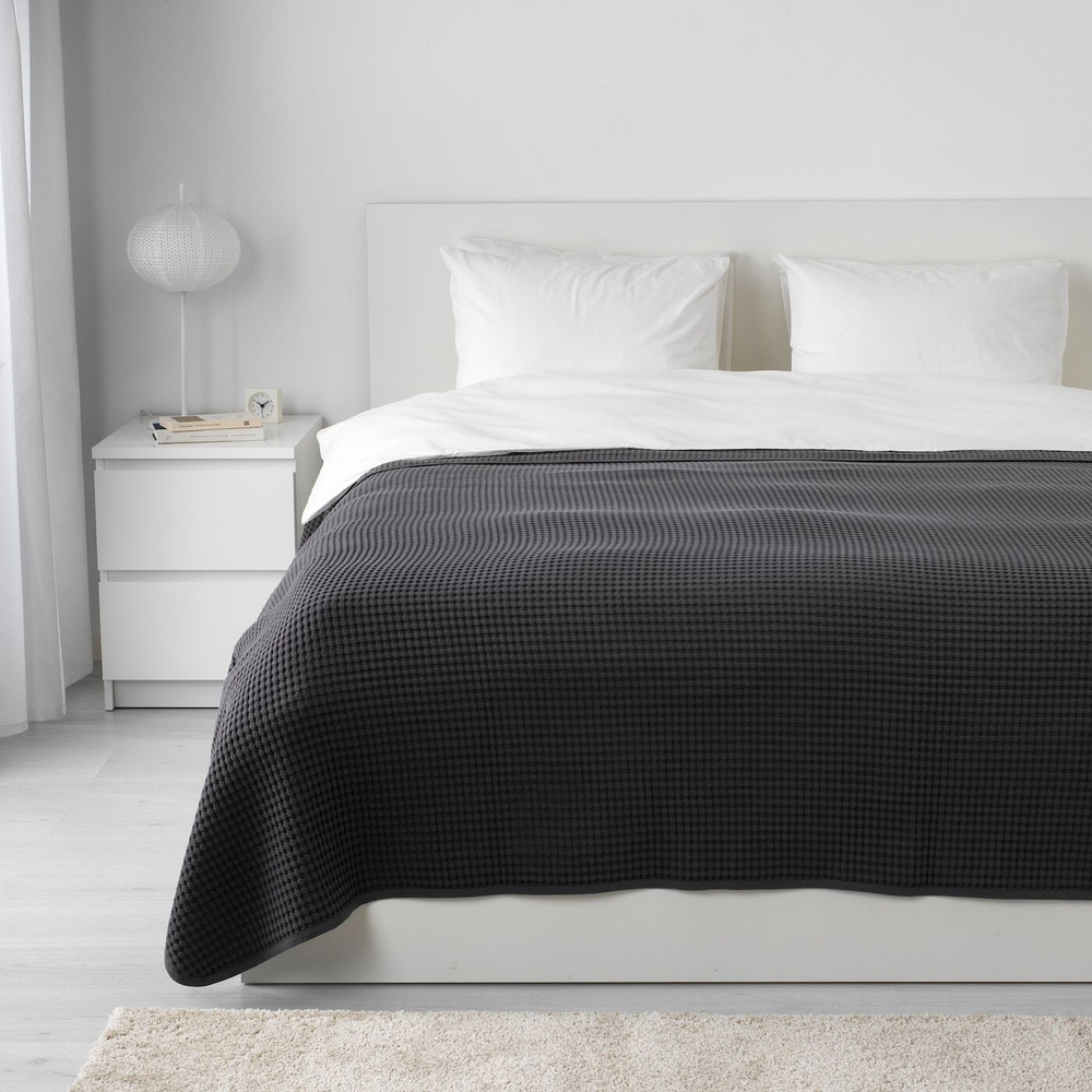 IKEA VÅRELD  (ИКЕА ВÅРЕЛД)  -  Покрывало, темно-серый, 230x250 см