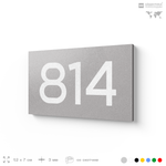 Номер на дверь 814, табличка на дверь для офиса, квартиры, кабинета, аудитории, склада, серая 120х70 мм, Айдентика Технолоджи
