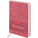 Ежедневник датированный 2023 А5 138x213 мм BRAUBERG Foliage, под кожу, розовый, 114101