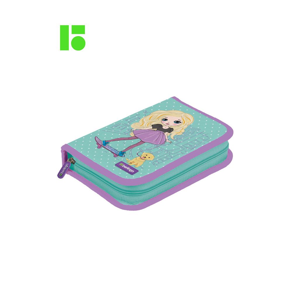 Пенал 1 отделение, 200*140*40 Berlingo "Pretty girl", дополнительная откидная секция, полиэстер