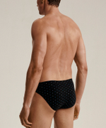 Мужские трусы слипы спорт Atlantic, набор 3 шт., хлопок, черные + темно-голубые + черные, 3MP-204