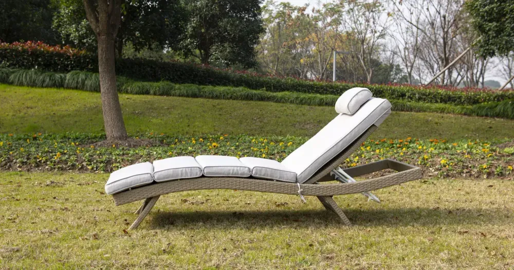 "Лиссабон" шезлонг из искусственного ротанга, цвет соломенный