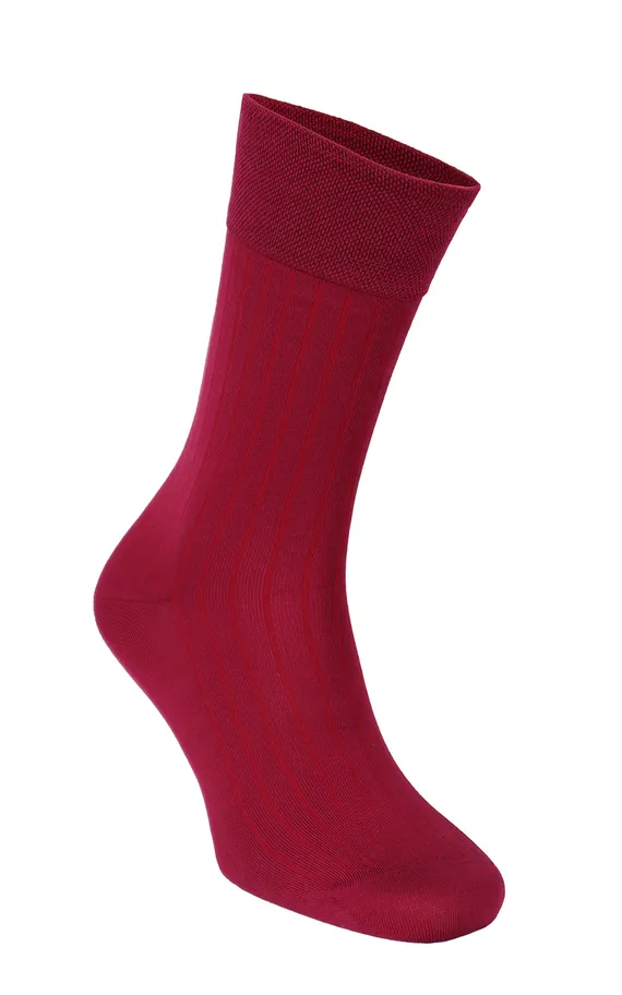Мужские носки Premium &quot;в рубчик&quot; Бордовый