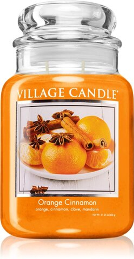 Village Candle Orange Cinnamon - ароматическая свеча (стеклянная крышка) /   602  g  / GTIN 6024061016286