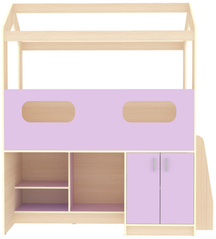 Кровать-чердак КарИВи ДС-12  Дуб Молочный Ирис