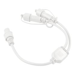 UCX-F90 S2-0.4M-WH Провод-разветвитель для гирлянд серии F90PRO. 0.4м. 2 выхода. Статика-мерцание. IP67. Белый. ТМ Uniel