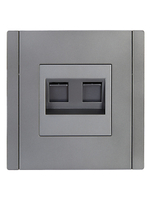 FORTE&PIANO Розетка двойная RJ11+RJ45 кат.5E FP535 сталь IEK