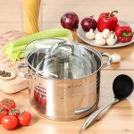 Кастрюля нерж, 9 л, с крыш, Daniks, Общепит, SD-6BP-9, индукц