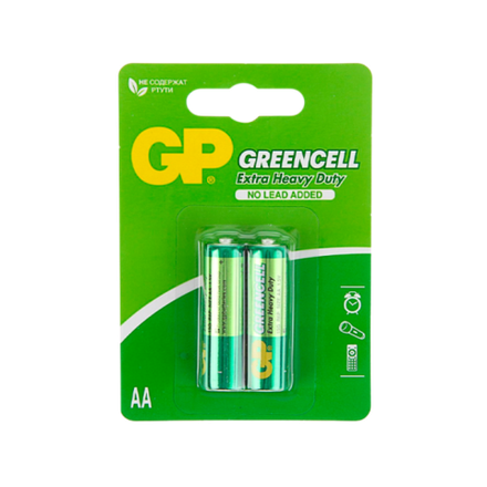 Элемент питания GP GreenCell Heavy Duty R6 BL2 15G-2CR2 (1/18/72)