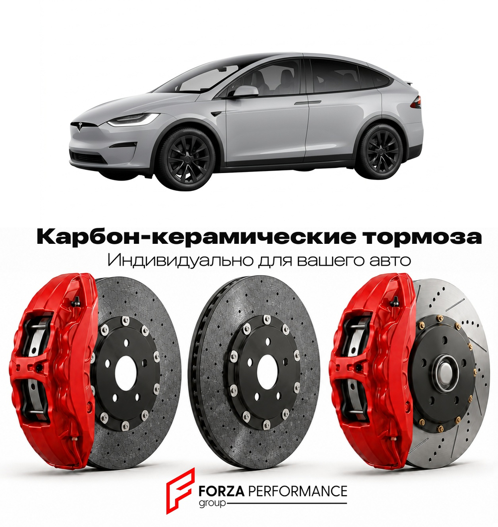 Карбон-керамическая тормозная система для Tesla Model X II Plaid 2021-2026 Тесла