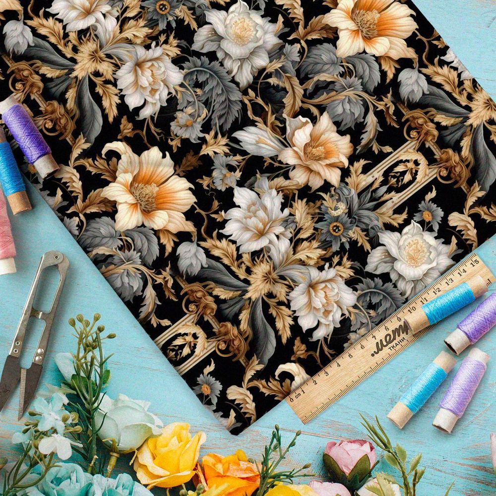 Ткань премиум атлас волшебные сны