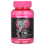 NaturesPlus, NaturesPlus, Source of Life®️, Power Teen®️, добавка для девочек-подростков, без сахара, со вкусом лесных ягод, 60 жевательных таблеток
