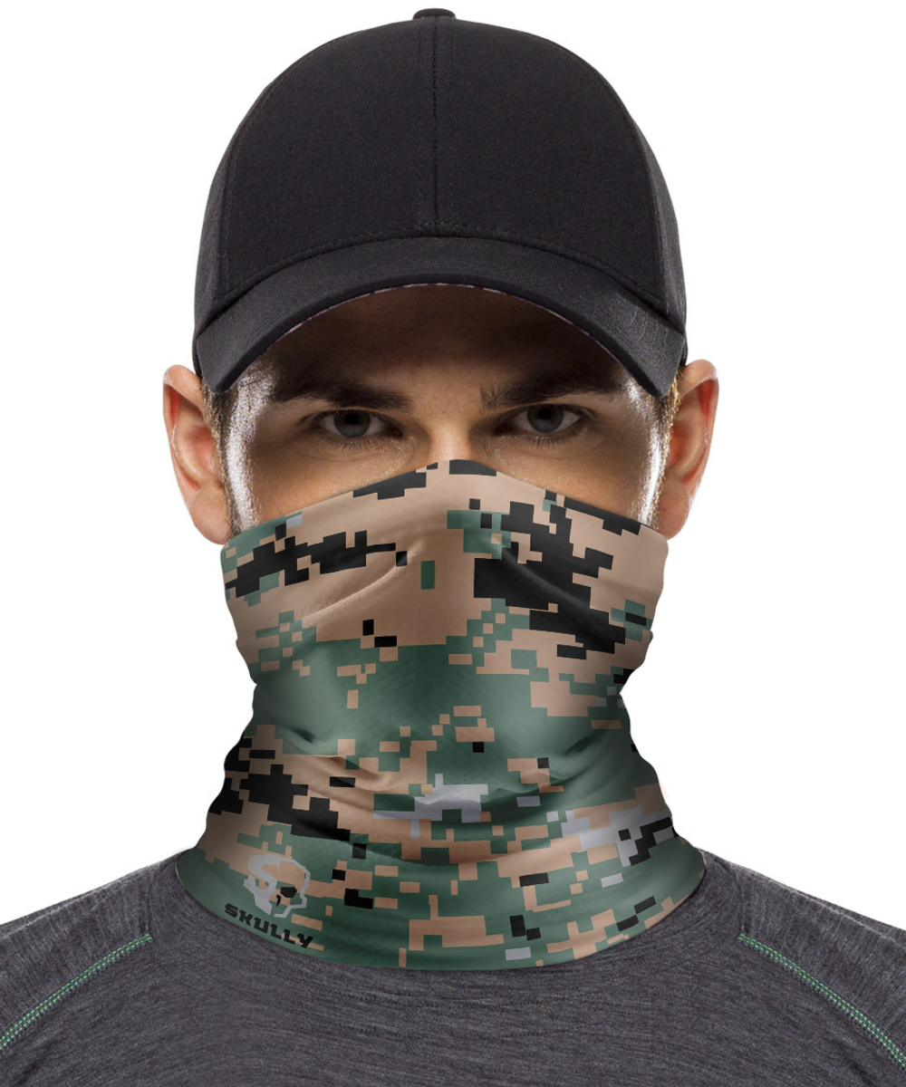 Бандана-труба камуфляжная с черепом Skully Marpat Digital Woodland